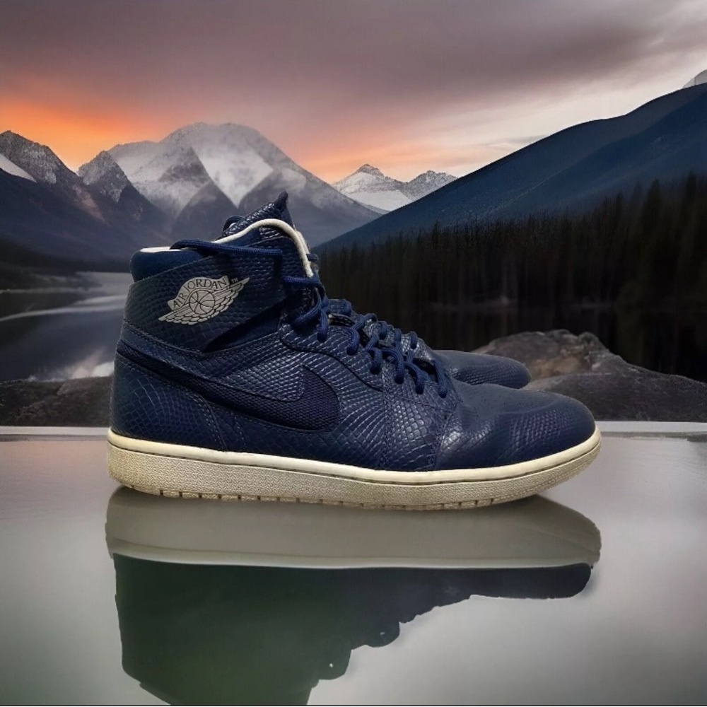 RARE Jordan 1 Retro High Nouveau Navy Snake Size 10.5
